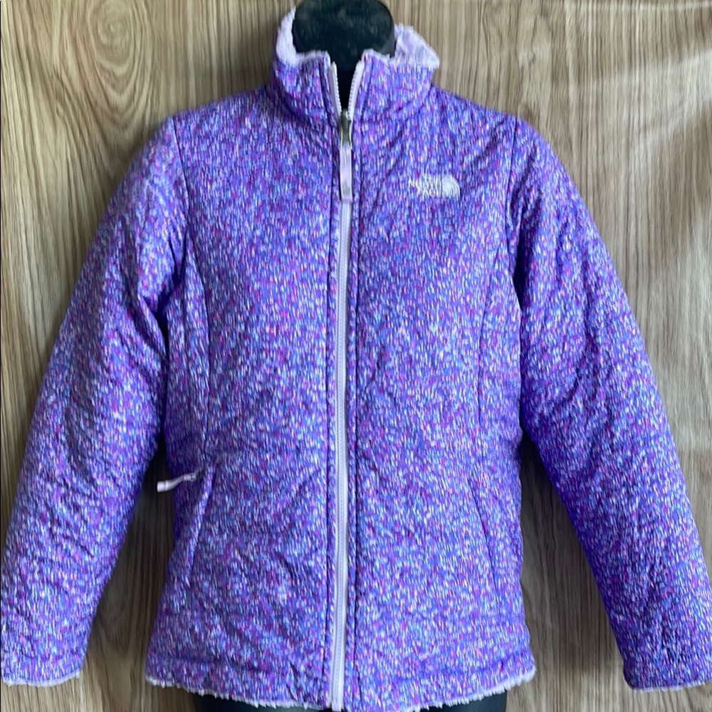 Pre-owned Kids Purple Jacket reversible see the pictures measurements